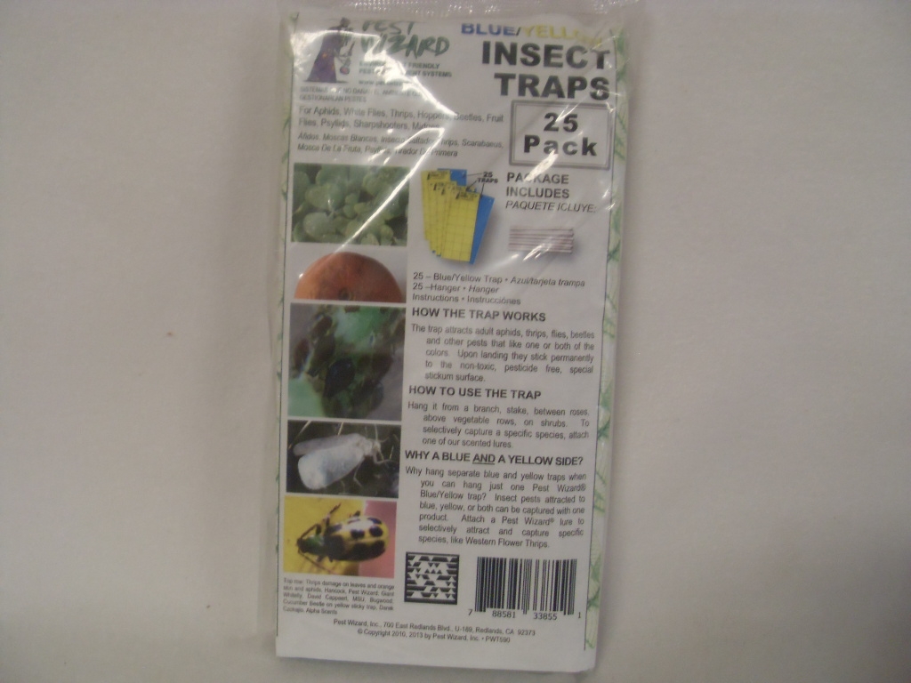 Pest Wizard Blue Yellow Insect Sticky Trap 25 Pack Combo