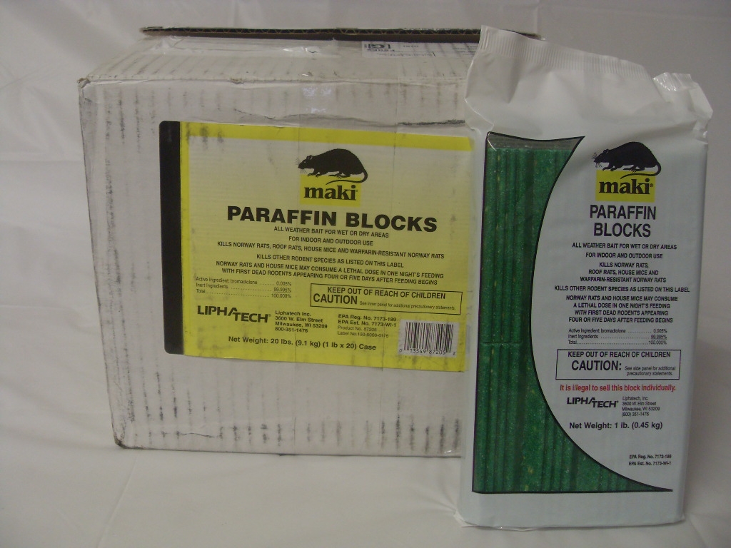 Maki Paraffin Blocks Rat Mice - Box of 20 x 1 Lb