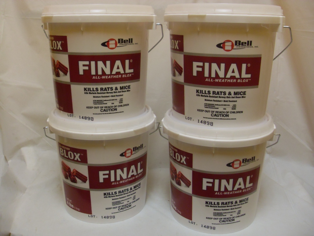 Final All Weather Blox Poison Rodenticide - 4 X 4 lbs