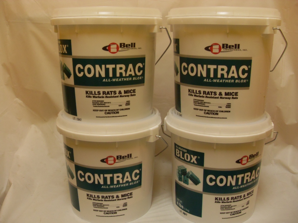 Contrac All Weather Blox Rodenticide - 4 x 4 lb Pails