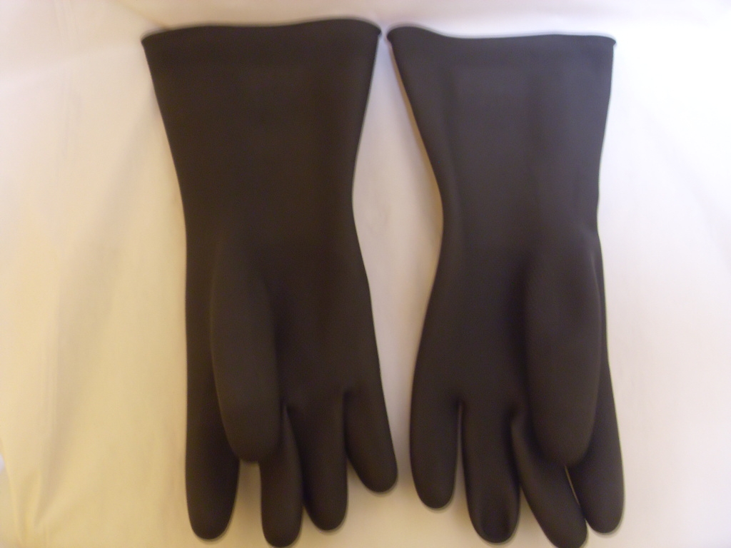 Unlined Latex Rubber Black Diamond Grip Gloves - Pair