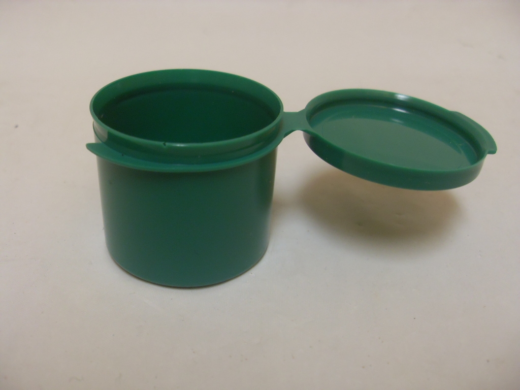 Green LDPE Hinge Top Polycons Jar 1 Oz