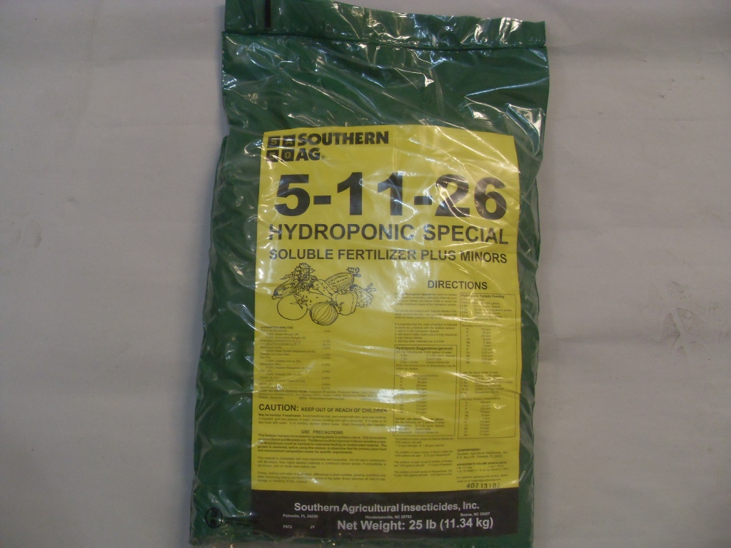 5-11-26 Hydroponic Special Soluble Fertilizer + Minors - 25 Lb